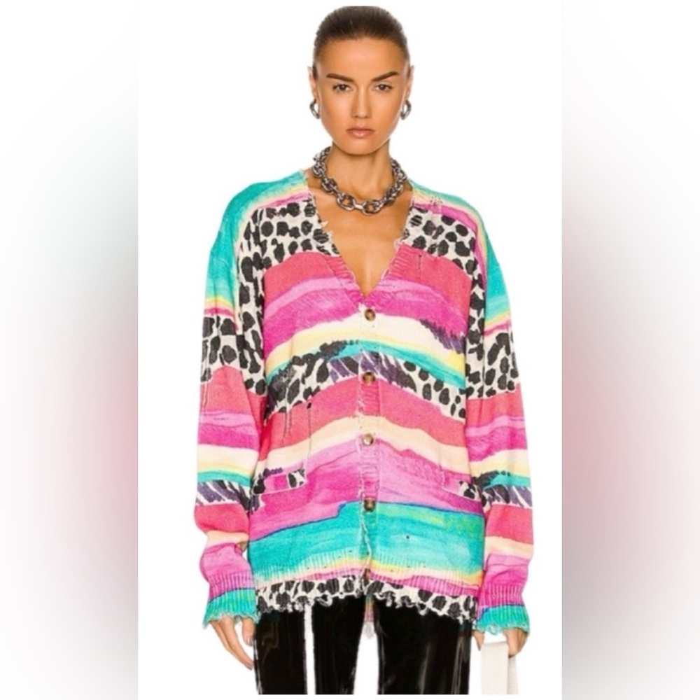 R13 Multicolor Striped Cardigan
